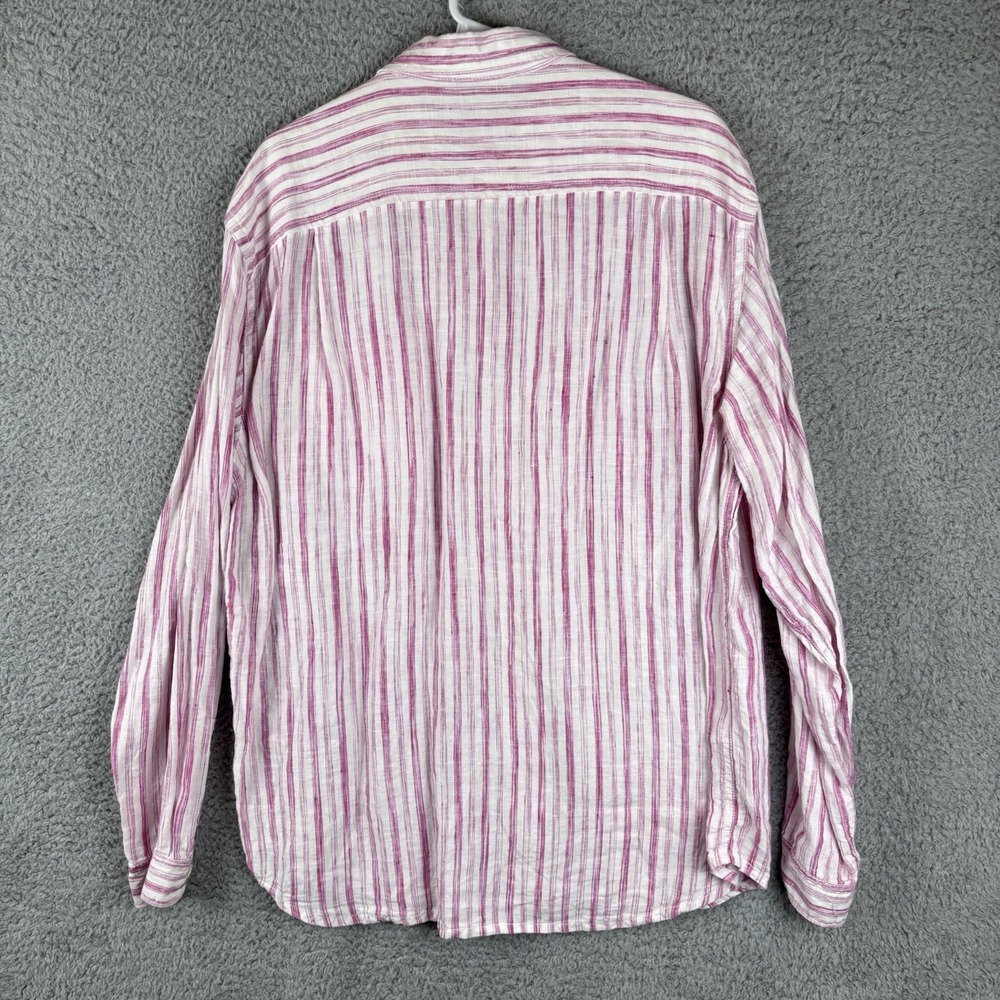Tommy Bahama Shirt Mens L Pink Stripe Linen Long Sleeve Beach Relax Beach - Picture 5 of 7